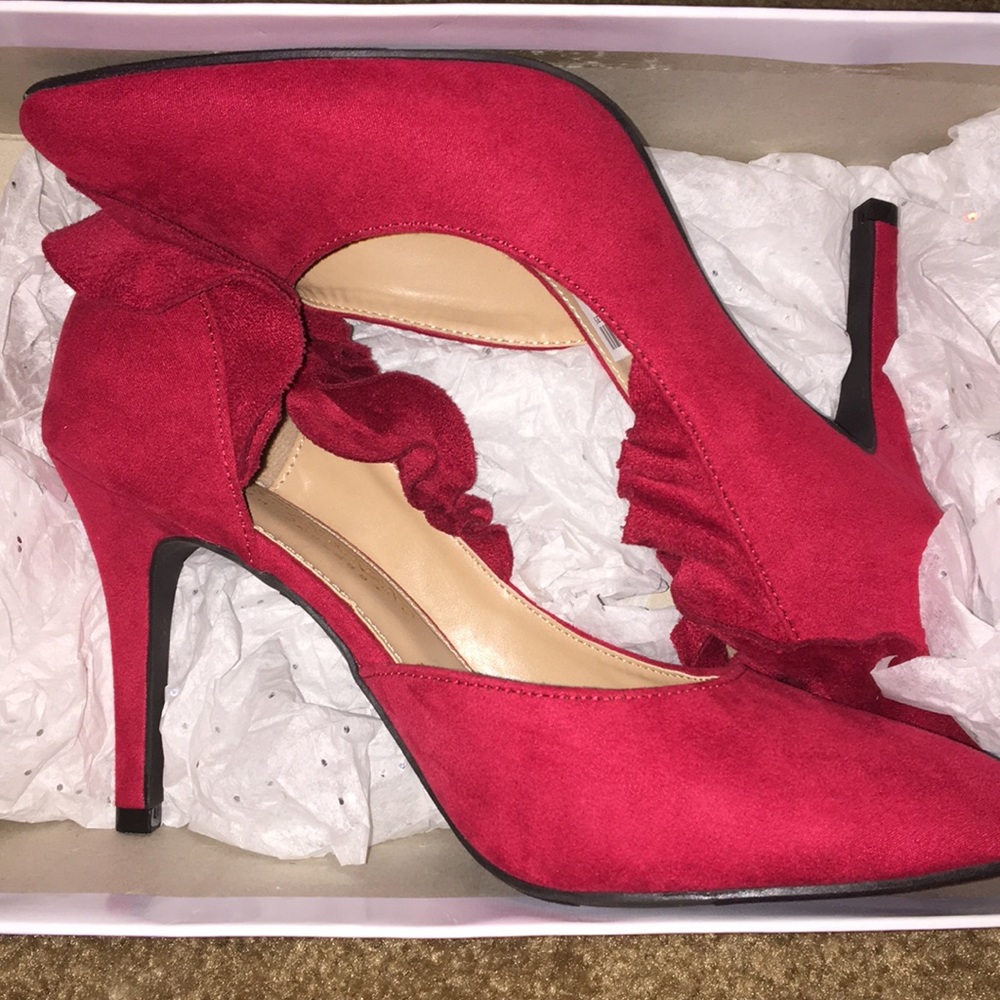 Christian Siriano red ruffled heels